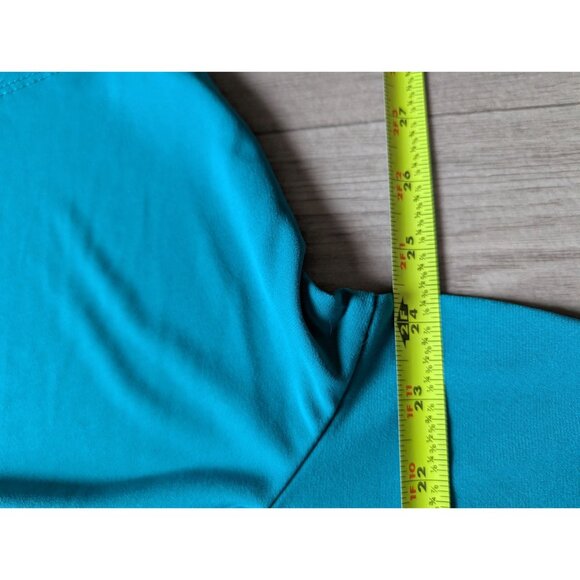 Susan Graver Essentials Teal V-Neck Long Sleeve Top 1X Womens Polyester Blend - Picture 5 of 5